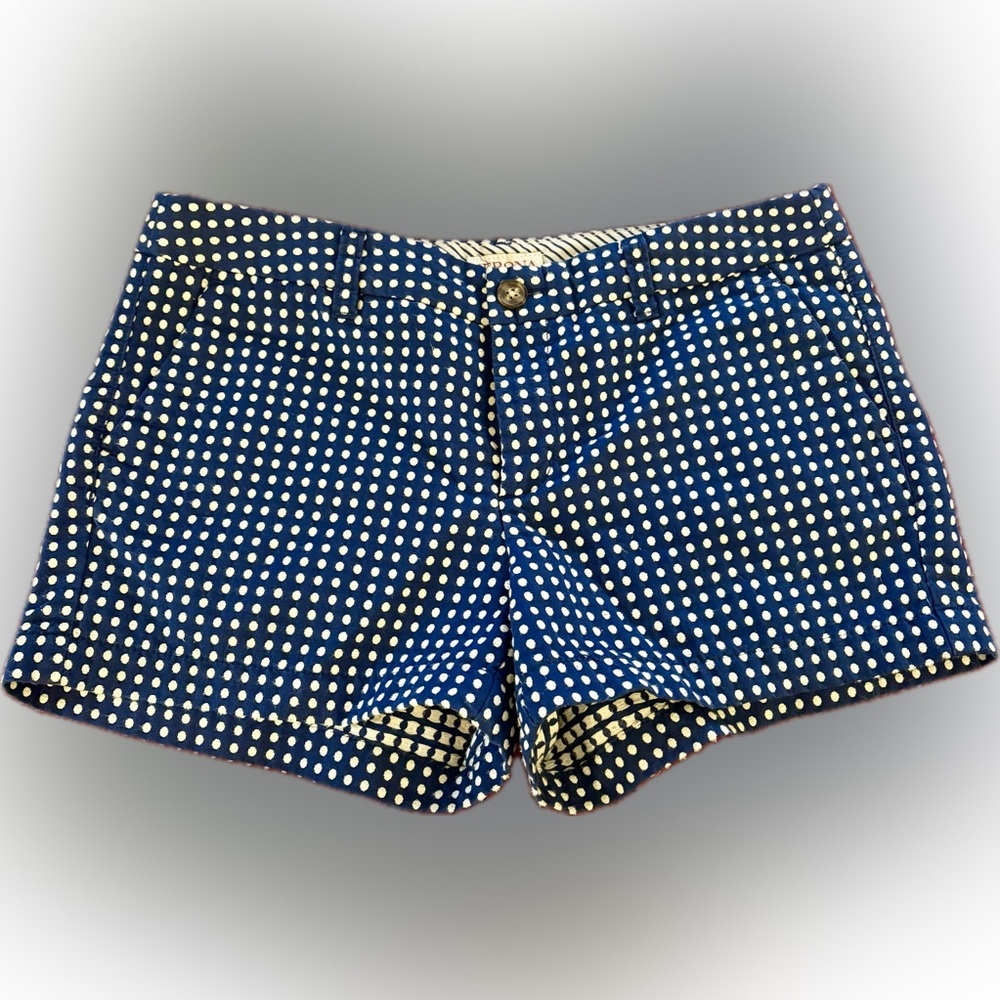 Vintage Y2K‎ Merona Navy & white midrise chino polka dot shorts
